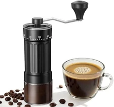 Mini Manual Coffee Grinder, Portable Hand Mill, 30G Capacity, Adjustable Setting