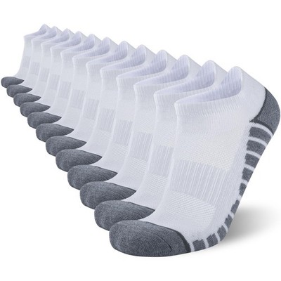 12 Pack Mens Ankle Socks Athletic Running Cushioned Breathable Low Cut Sport