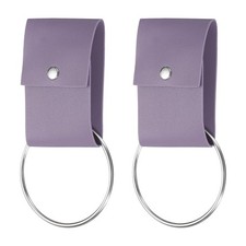 2Pcs Kitchen Towel Holder with Loop Leather Dish Towel Holder Purple,