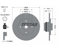 1X Textar Bremsscheibe Hinterachse Ø 238Mm FüR Renault 92154003