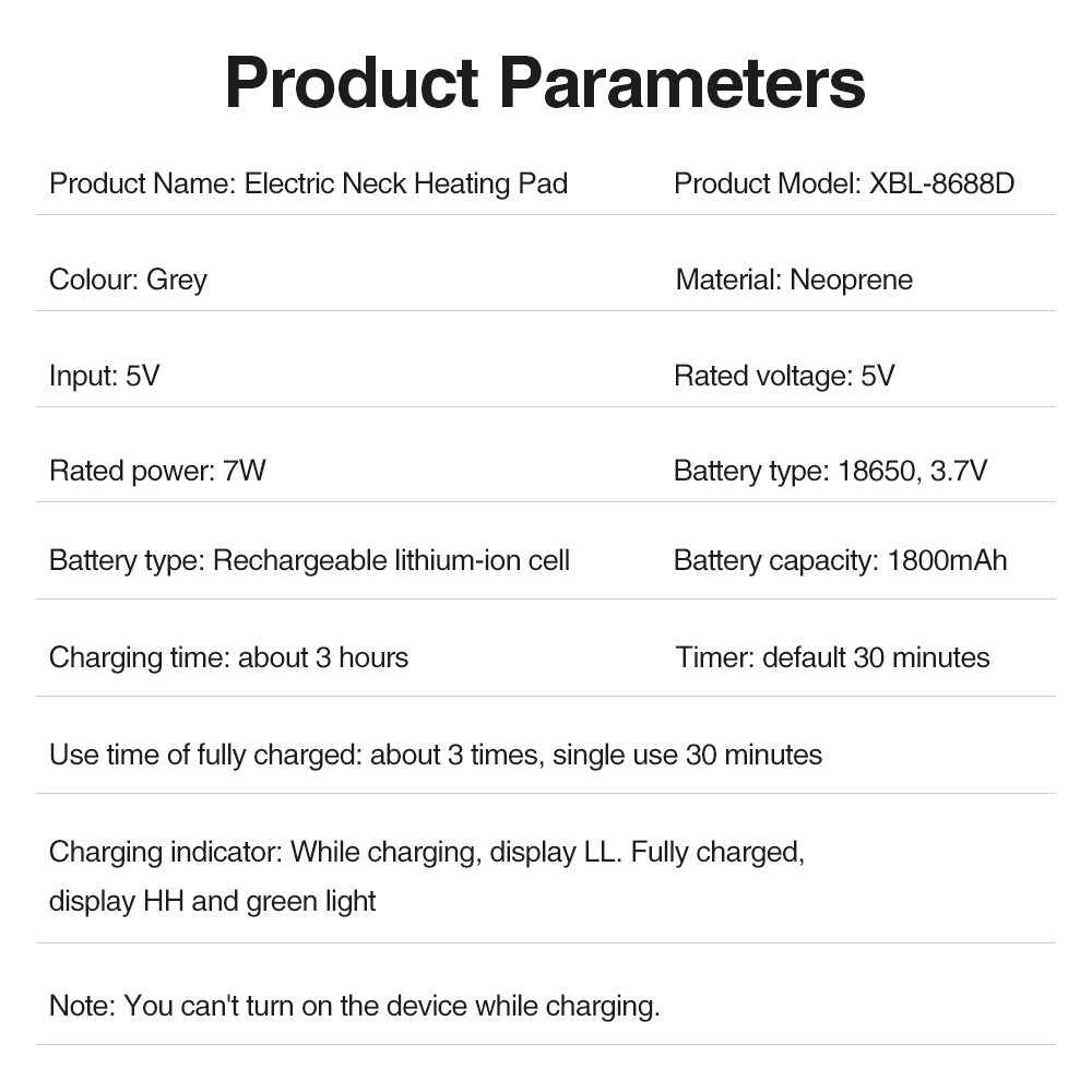 Cordless Neck Heating Pad Heated Neck Wrap Pain Relief with Vibration Massage