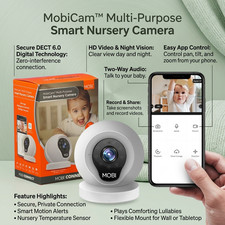 MobiCam Multi-Purpose WiFi Video Baby Monitor Camera Two-Way Audio Night Vision