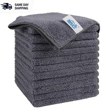 Highly Absorbent 12-Pack Microfiber Towels for All Cleaning Needs - 11.5"X11.5"