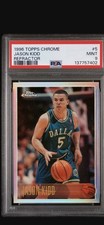 Jason Kidd PSA 9 1996-97 TOPPS CHROME #5 REFRACTOR No Green POP 25 Only 3 Higher