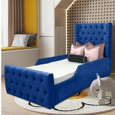 Ark Future Wingedback Chesterfield Girls&Boys Bed Frame Plush Velvet Upholstered