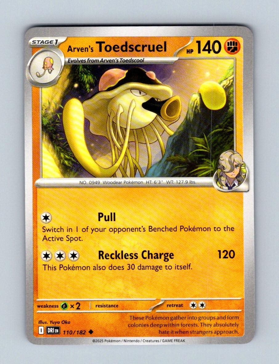 Arven's Toedscruel 110/182 Uncommon Destined Rivals Pokemon Near Mint
