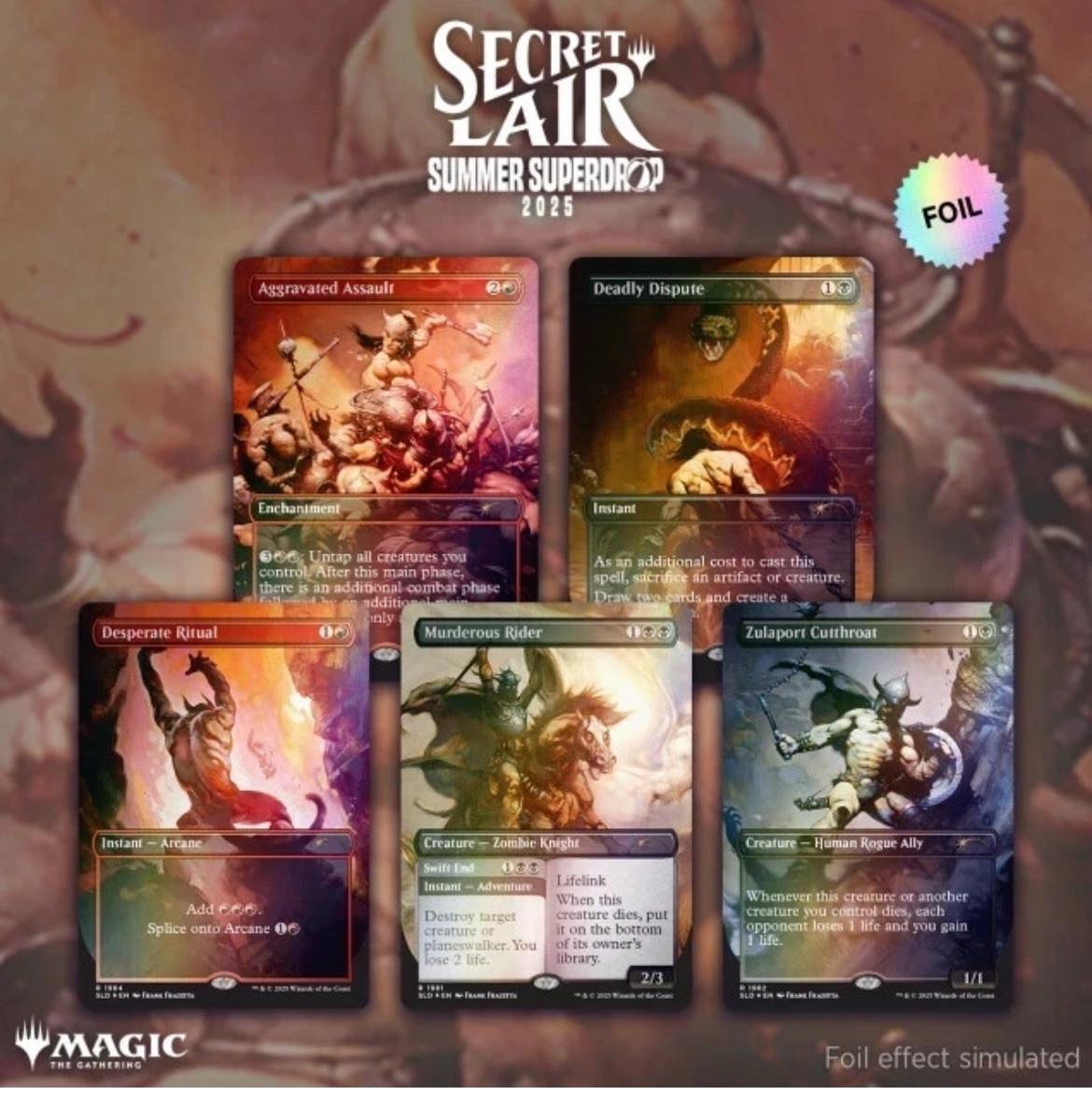 MTG Secret Lair 💎FOIL Frank Frazetta art💎 Second Exhibition IN