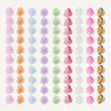 Flower Beads, 140Pcs Mixed Trumpet Flower Crystal Loose Glass Beads Bell Flow...