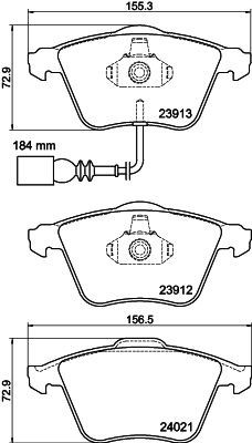 Mintex Racing Front Brake Pad Set Fits Audi Seat Vw A3 Golf Leon Scirocco Tt