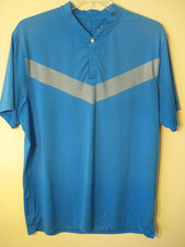 Nike Tiger Woods DRI-FIT Blade Collar Blue Large Polo- 87 Polyester 13 Spandex