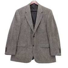 Lands End Herringbone Tweed Lambswool Blend Blazer Jacket Size 44R