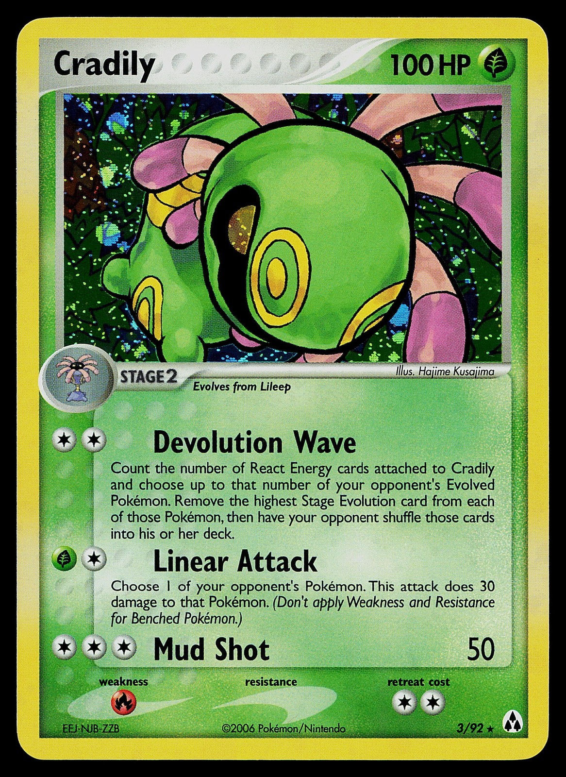 Pokemon Card - Cradily Legend Maker 3/92 Holo Rare