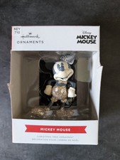 Hallmark Disney Mickey Mouse Gold Sparkle Hallmark Retro Look Christmas Ornament