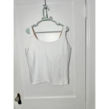 Old Navy Active White Powersoft Go Dry Light Support Padded Athletic Tank Top 2X