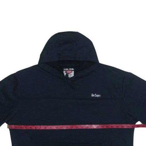 Sudadera con capucha Lee Cooper para hombre talla XL negra manga larga logotipo con capucha