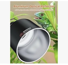 LURMUE Aluminum Reflector Reptile Lamp, Max 100W, Heat  UVB Bulb Compatible