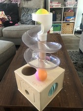 LOVEVERY Slide  Seek Ball Run - Wooden Ball Drop Toy Spiral Ramp Box