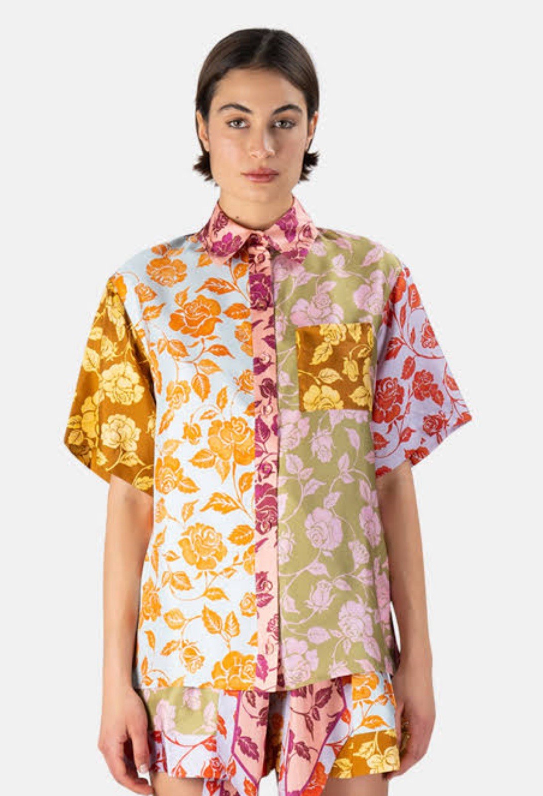 Zimmermann Lovestruck Spliced Shirt Size 1 / AU 10 / US 6 100% Silk Button