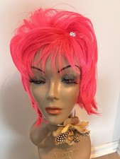 Pink Drag Queen  60 Style Bob Wig/ Diamond Pins / Tiara