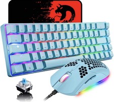 60 Mechanical Gaming Keyboard Blue Switch 68 Keys Wired RGB Gaming Mouse No Box