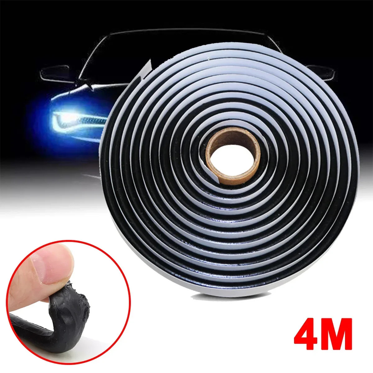 Butyl Tape Rubber Glue Roll Headlight Door Sealant Retrofit Reseal Strip 4M