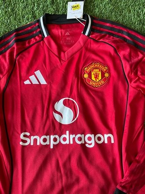 adidas Manchester United Men's Stadium L/S Home Jersey 25/26 - Red