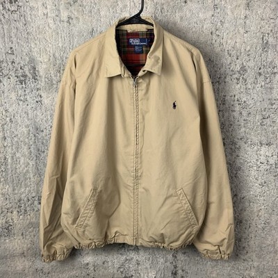 Vintage Polo Ralph Lauren Harrington Jacket Men's XL Khaki Plaid