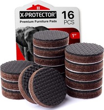 Non Slip Furniture Pads 16 pcs 1" X-Protector - 16 Round 1, Brown / Black