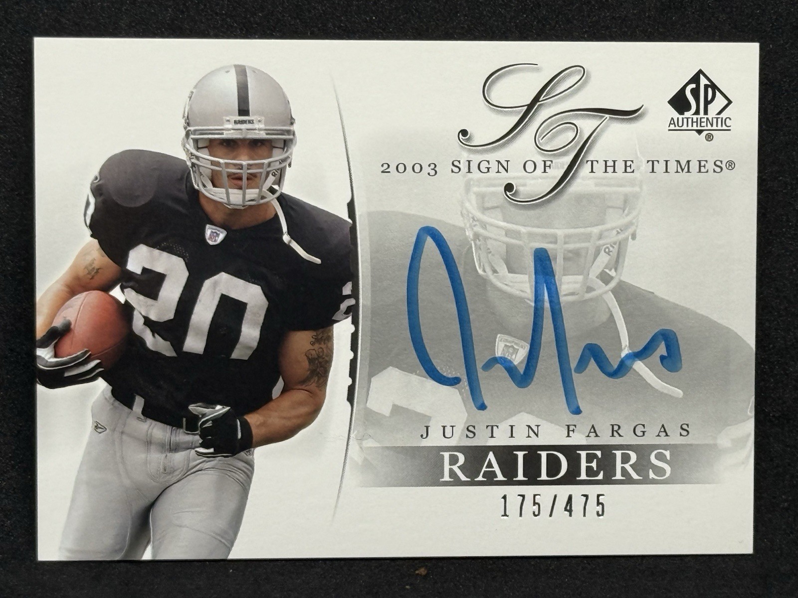 Justin Fargas SP Authentic Sign of the Times #JF Base