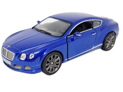 Kinsmart Bentley Continental GT Speed Cobalt Blue 2012 Hardtop 1/38 Scale Car