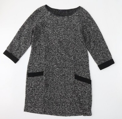 Marks and Spencer Damen Grau Rundhals Polyester Pullover Pulli Größe 12