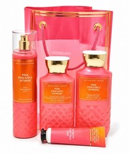 4 Pc Bath Body Works Pink Pineapple Sunrise Shower Gel Lotion Mist Hand Cream