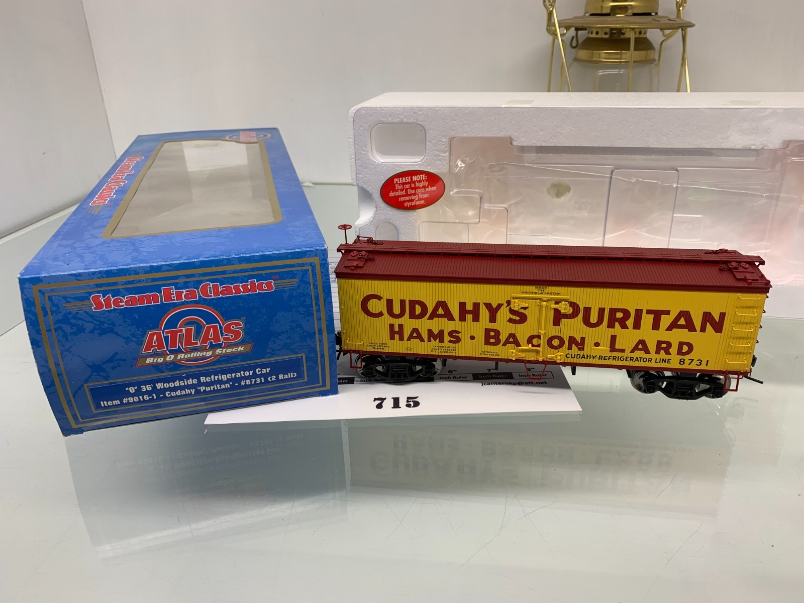715 Atlas 36' Wood Refrig. Car Cudahy's Puritan/Old Dutch Plastic O Scale 2 Rail