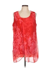 H By Halston Women Red Sleeveless Blouse L