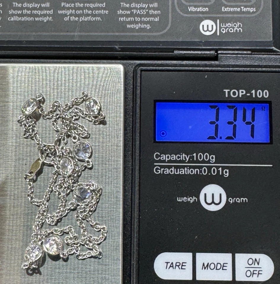 Collar QVC EPIPHANY Platino Revestido Plata y Diamonique ESTACIÓN 18" Largo Foto 4 de 4