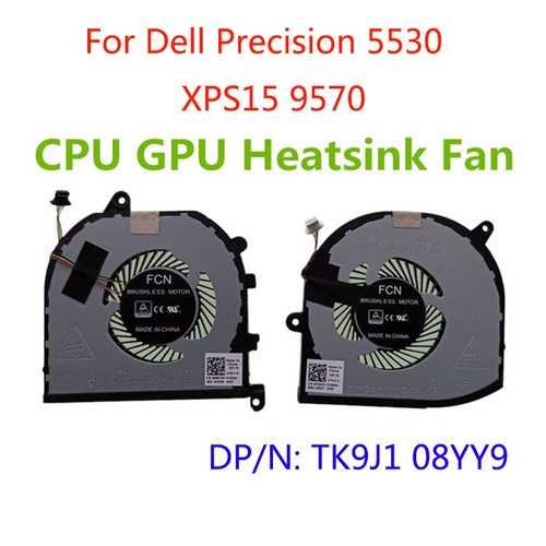 For Dell M5530 XPS15 9570 Heatsink 0TK9J1 08YY9 0MV340 0G5N3 CPU GPU Cooling Fan - 第 12/16 張圖片
