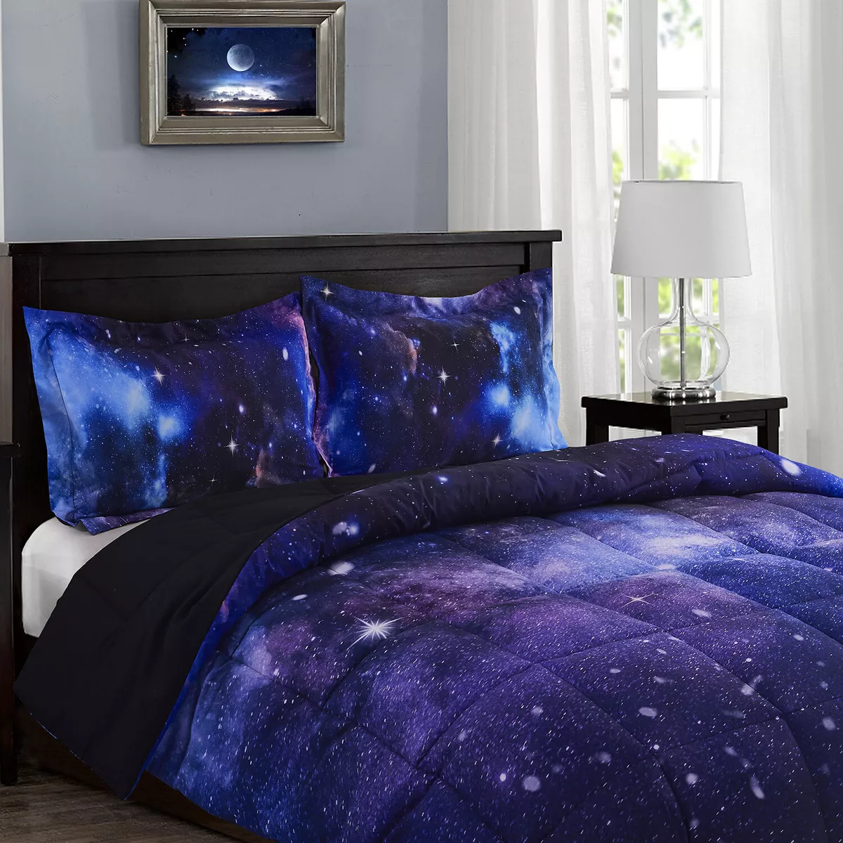HIG 3D Galaxy Print Kids Comforter set Twin Queen Size For Girls and Boys