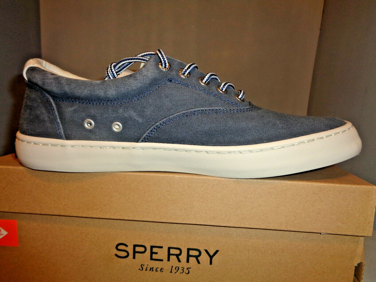 Sz Men's Sperry Cutter CVO Salt Washed Sneaker Laces/Slip-on