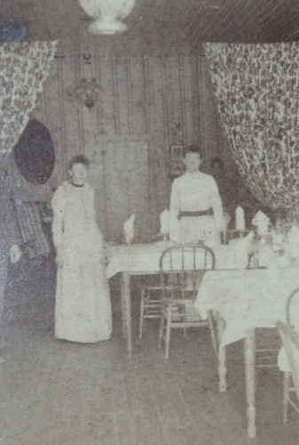 Myrtle Creek Oregon Antique Photo Restaurant Interior Dining Table Chairs 1890s - Picture 6 of 9