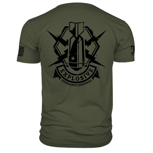 Mens Military Shirt EOD Bomb Squad Explosive Ordnance Disposal 100% Cotton Tee - Picture 13 of 22
