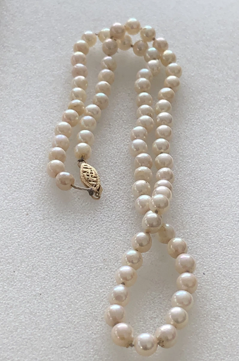 Vintage akoya pearl necklace deals
