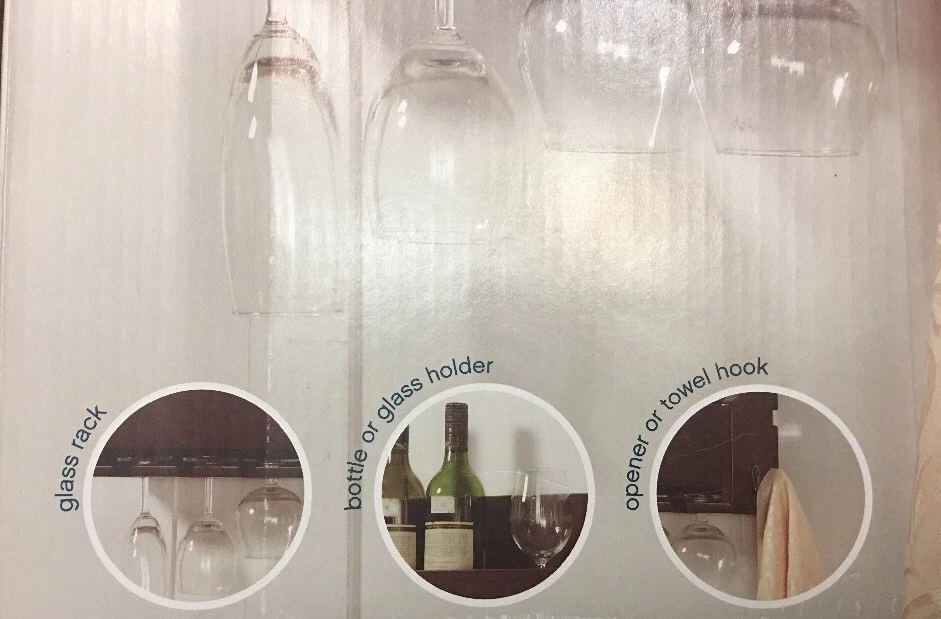 Wayland Wall Mounted Wine Shelf Bottle Glass Hanging Shelf Display Floating NEW - Imagem 3 de 3