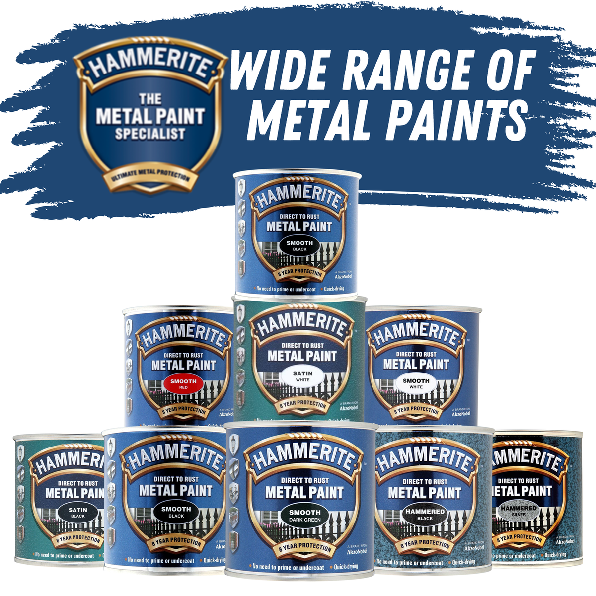 Hammerite Direct To Rust Quick Drying Metal Paint 250ml All Colour  Available