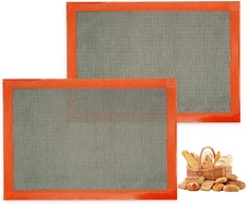 Perforated Baking Mats, 2 PCS Eclair Silicone Mat for Half Sheet, Non-Stick Reus