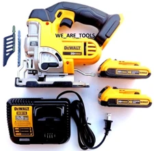 DeWalt DCS331 20V Cordless Jig Saw, (2) DCB203 Batteries,(1) Charger 20 Volt