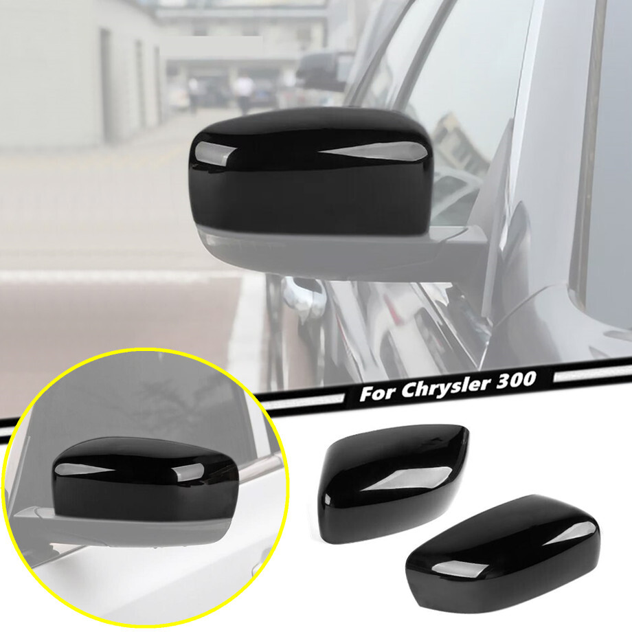 2P Car Side Mirror Cover Trim For Chrysler 300 2011-2023 Accessories Gloss Black