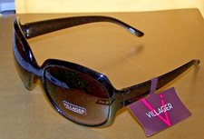 Claiborne - VILLAGER Sunglasses 83034 BLACK W/ GRAY LENSES - 100 UV PROT - NWT
