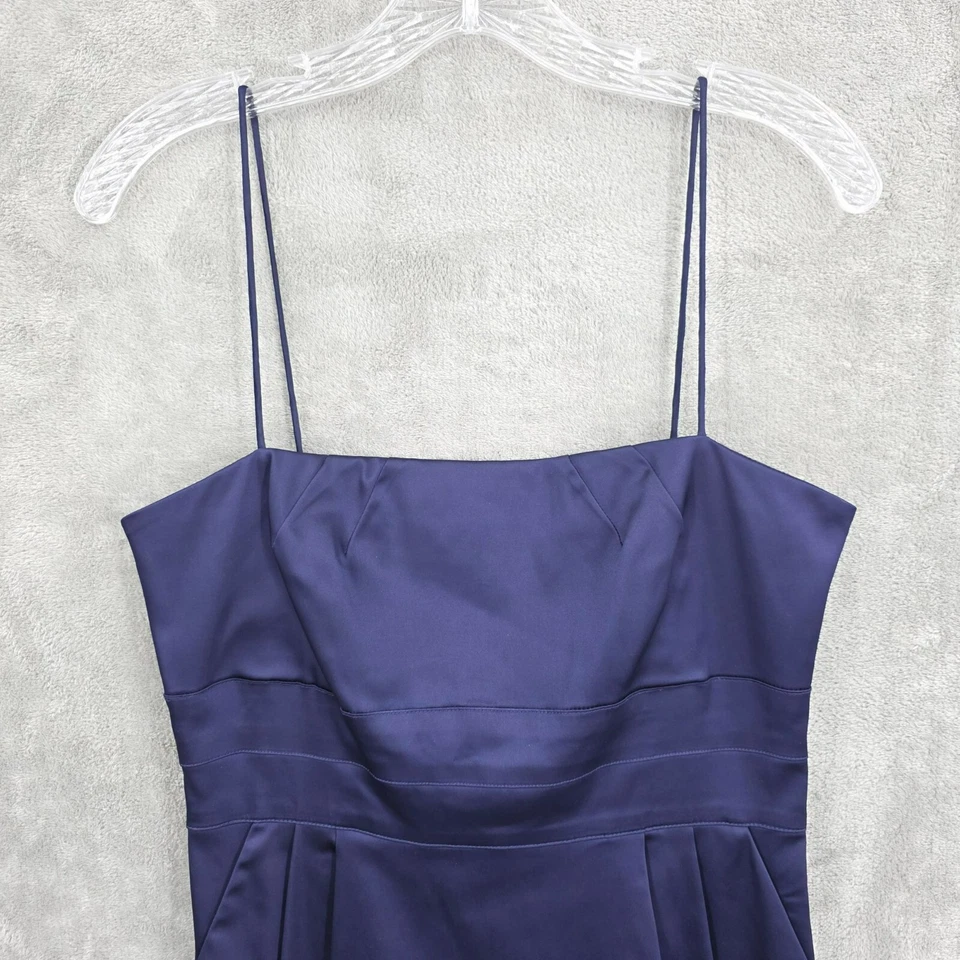 Vestido Vaina Democracy De Colección 6 Ciruela Azul Púrpura Satinado Y2K Años 90 Bolsillos Tirantes Nuevo Foto 4 de 4