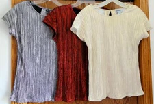 NEW - GLITTERSCAPE - METALLIC FOIL PLEATED TOP - SZ S, M, L