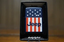JEEP AMERICAN FLAG ZIPPO LIGHTER MINT IN BOX
